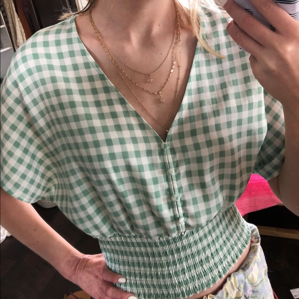 Forever 21 plaid top 💚💚